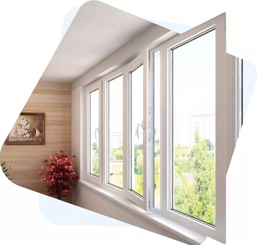 Ventanas antiruido de PVC abatibles con aislamiento térmico y diseño moderno